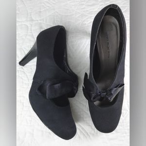 Ann Marino | Black Mary Jane Heels with Bow | Women's Size 8.5